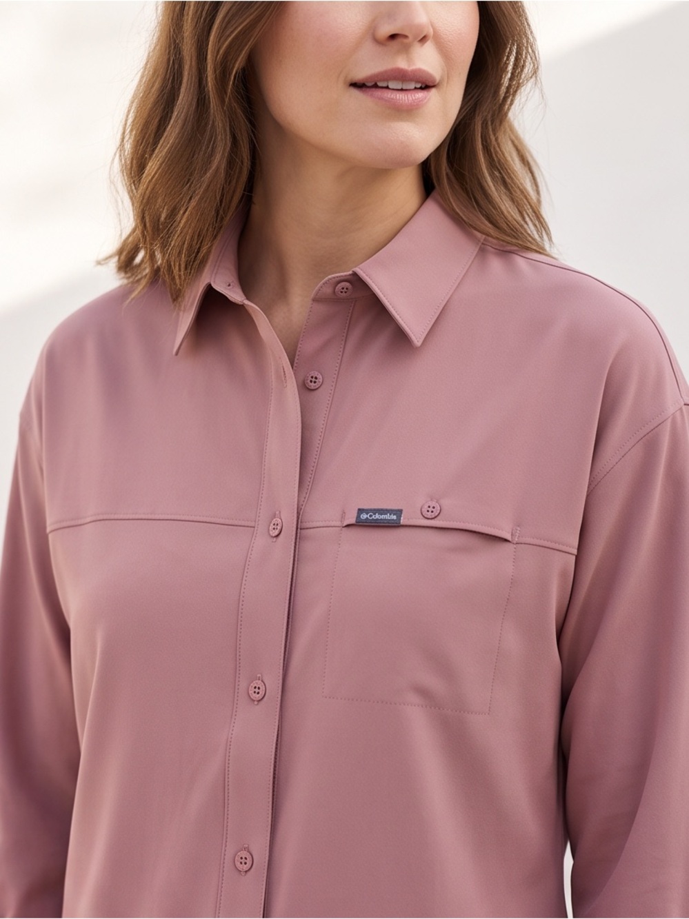 NWT - Columbia Boundless Trek Women’s Button-Up Shirt Dusty Rose
